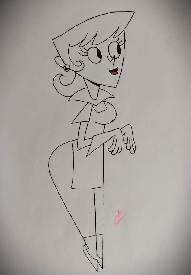 A drawing of Dexter's Mom from Dexter's Laboratory