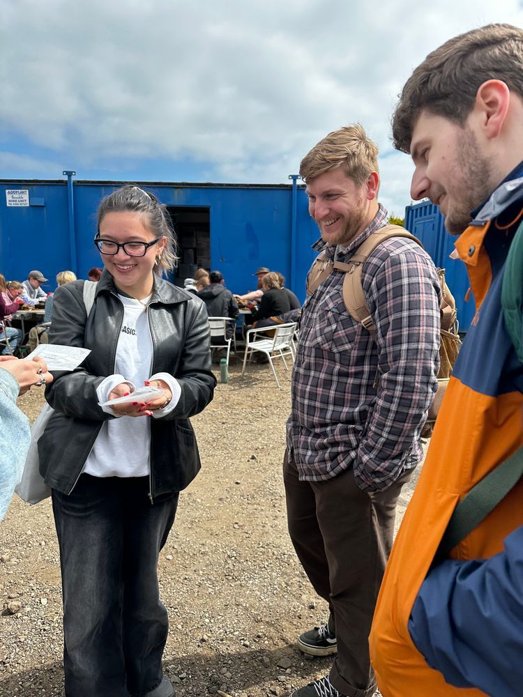 the CATS team loki8ng at some of the excavated materials from Skipsea
