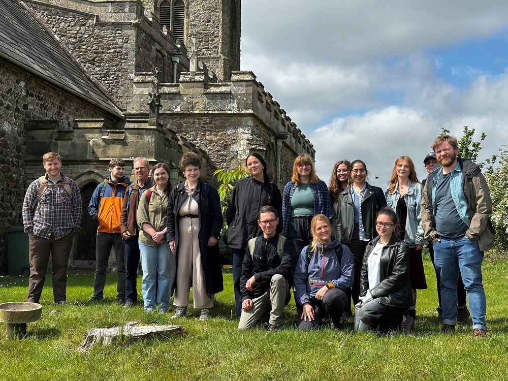 The CATS team outside a church near the Skipsea excavation 