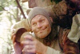 A flunky played by Terry Gilliam bashes coconut shells together in ‘Monty Python and the Holy Grail’.