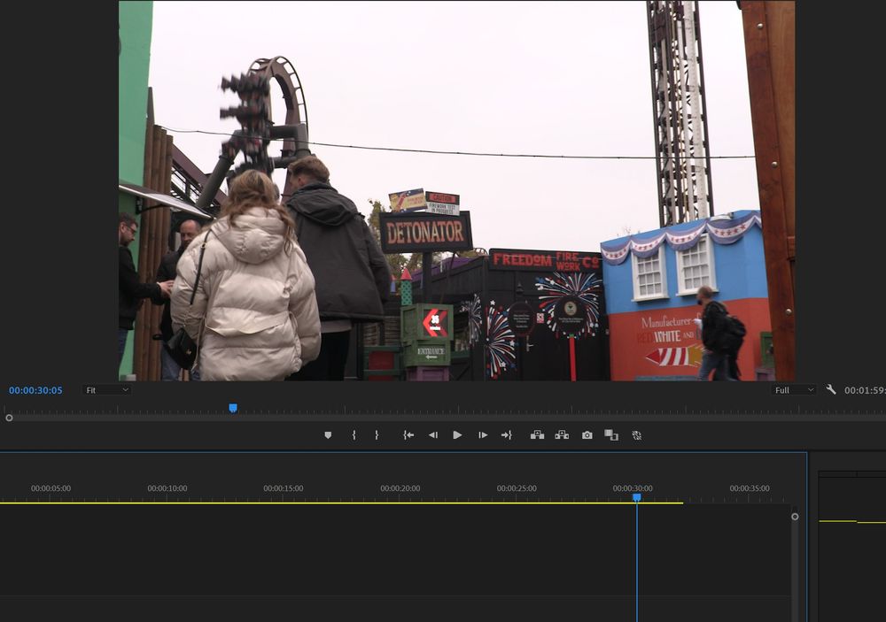 Screenshot from Premiere Pro of a time line with nemesis inferno and detonator in shot