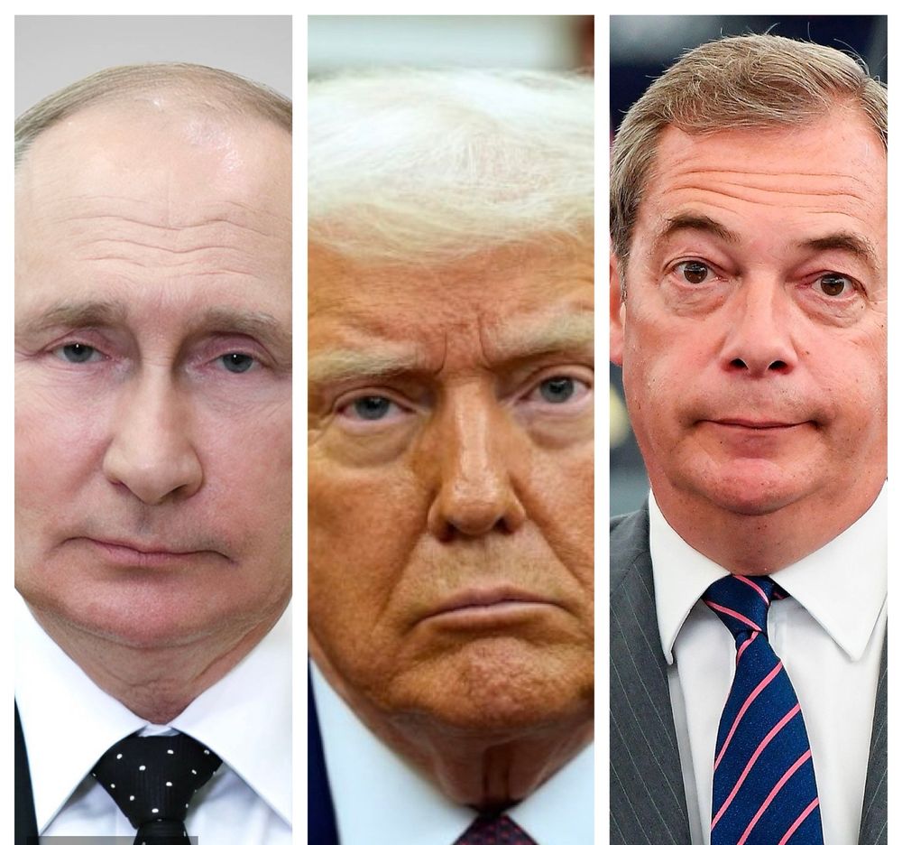 Pics of Putin, Trump and Farage