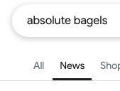 google search for news about absolute bagels
