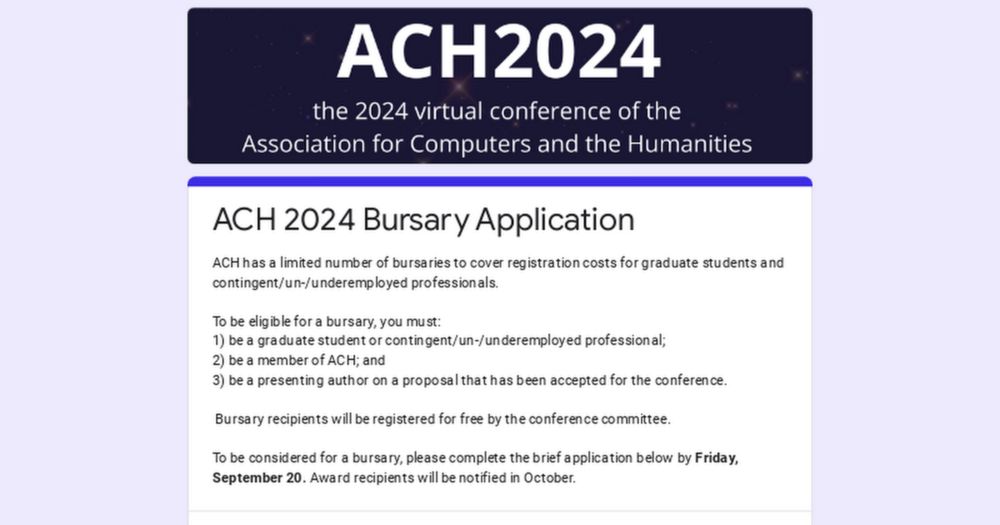 ACH 2024 Bursary Application