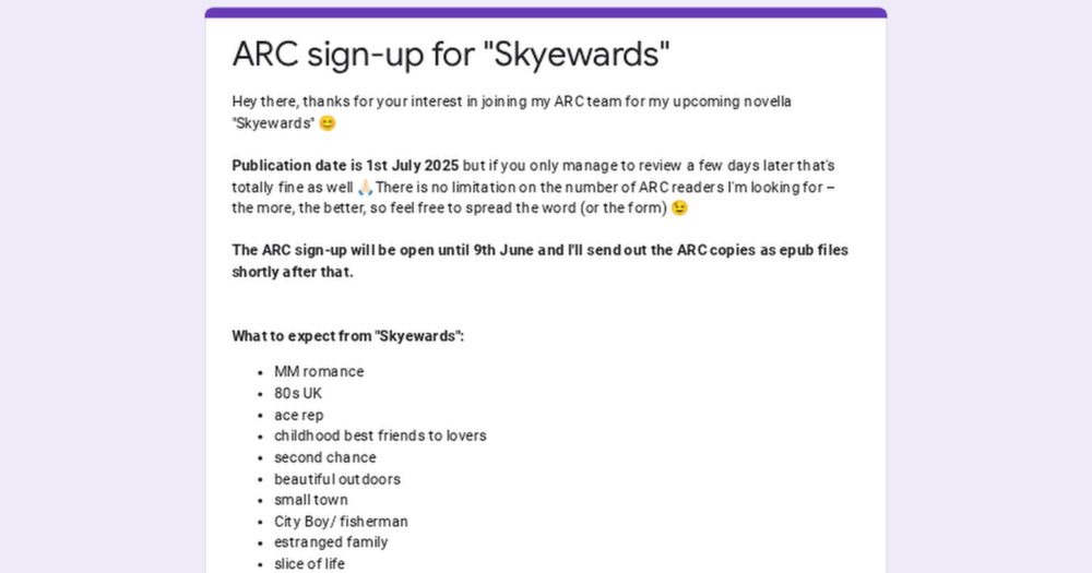 ARC sign-up for "Skyewards"
