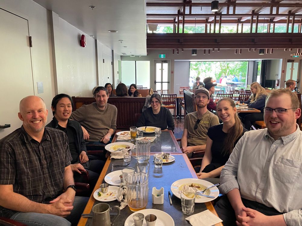 Research group at bar
