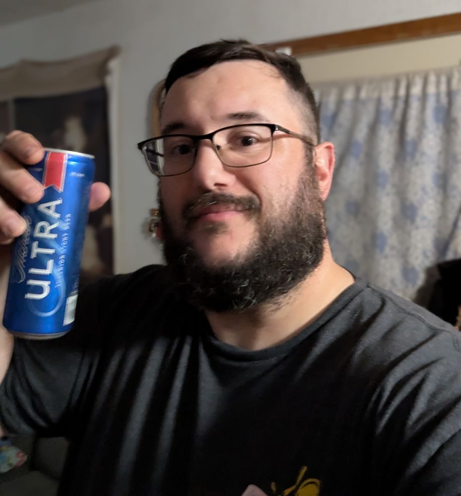 Me, holding a Michelob Ultra