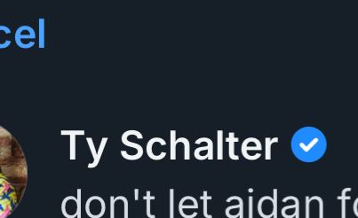 Ty Schalter’s verification badge.