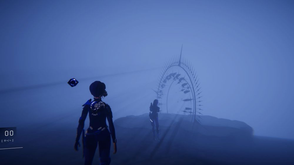 A screenshot from 1000XResist. Two women enjoy the fog.