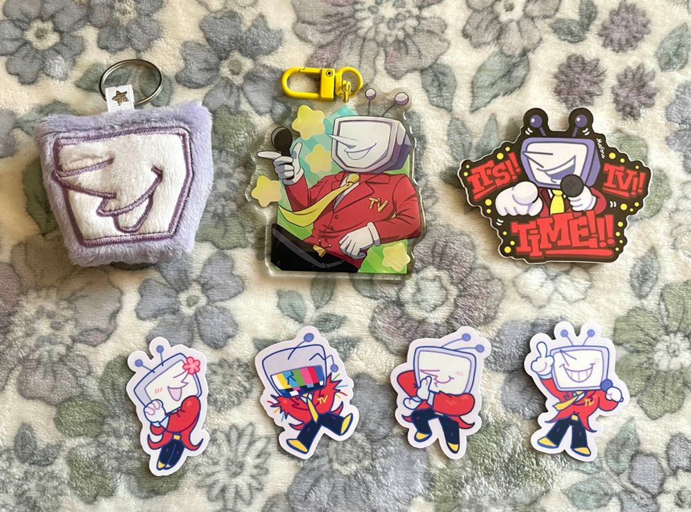 Keychain Plush: https://ko-fi.com/rococopigeon/shop
Acrylic Charm: https://www.etsy.com/shop/Hitoruki
It's Tv Time Sticker: https://www.etsy.com/shop/Mafora
Chibi Stickers: https://www.etsy.com/shop/cakeyeti