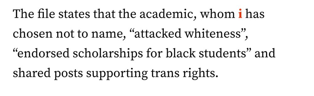 A screenshot of text which reads: The file is split into three sections which have been titled “anti-racism”, which highlights posts in support of Black Lives Matter, “transgender advocacy” and “militant leftism”, which includes posts in support of strike action.