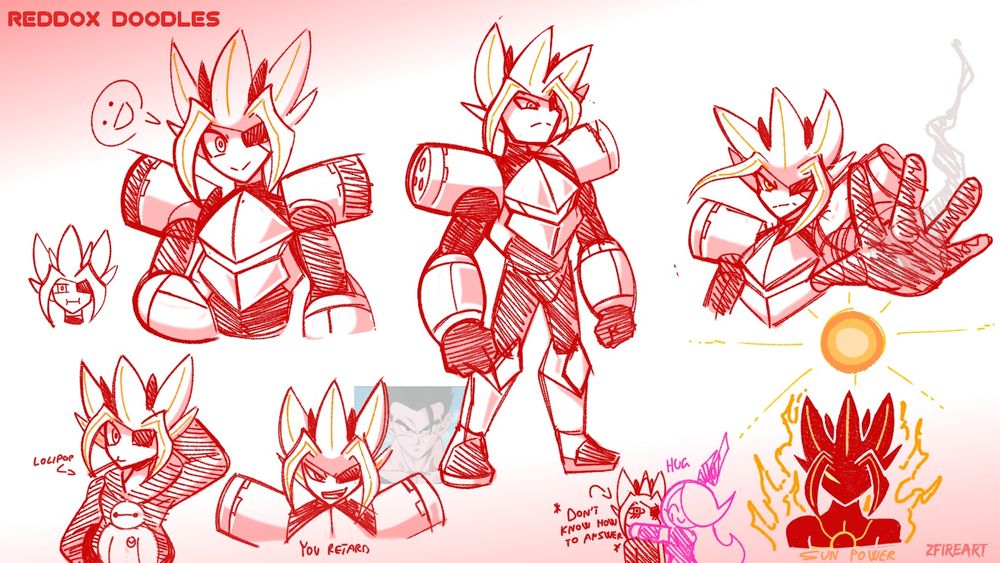 My Oc Reddox (an armored guy who fight with the energy of the Sun he absorb in a his scarlet Armor)
