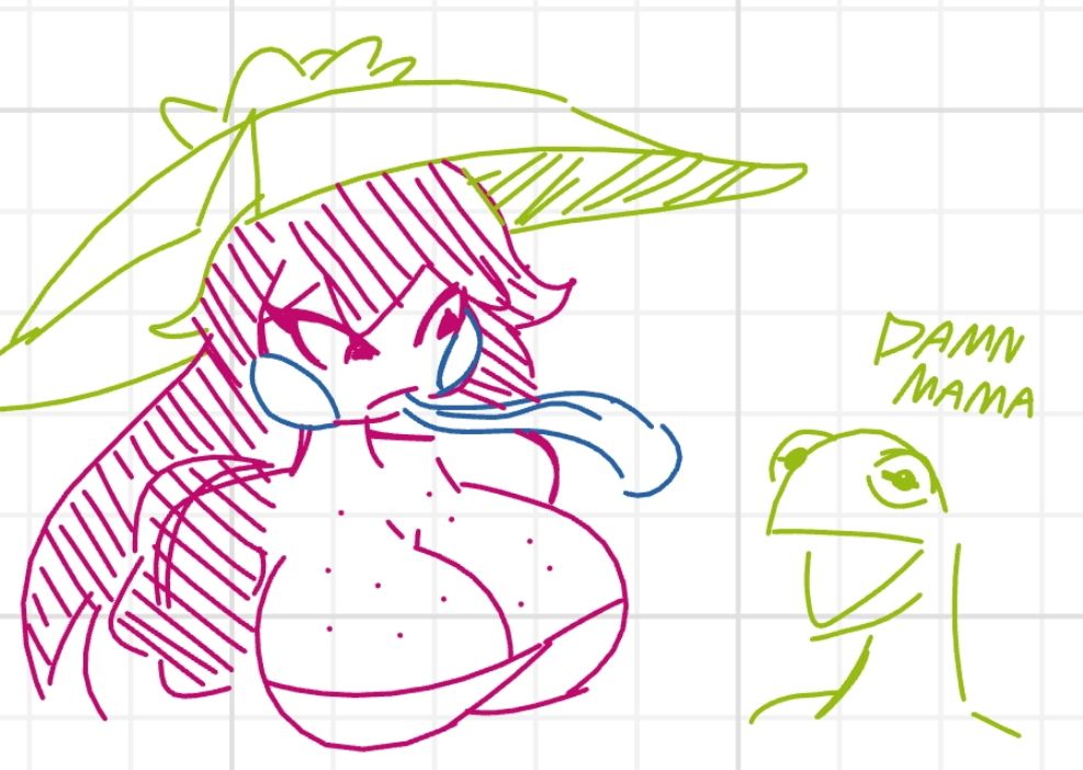 Frog lady OC of Soulsketched

and kermit