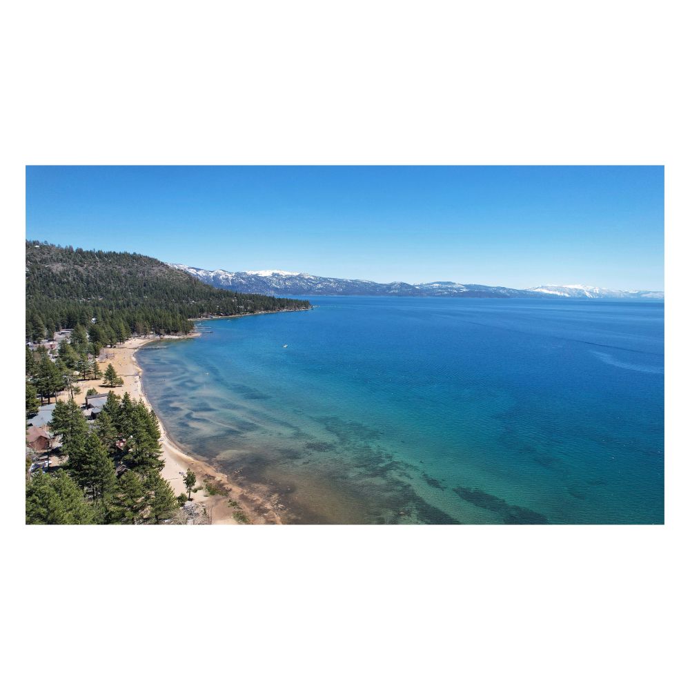 Aerial view of North Lake Tahoe on a sunny day