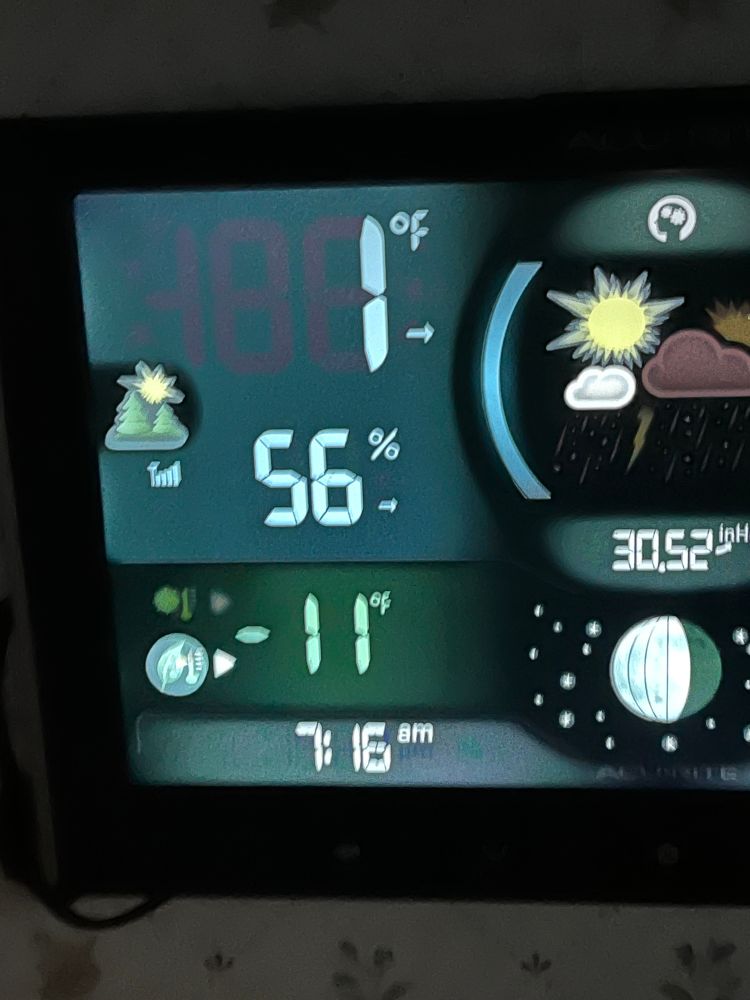 Thermometer says 1°F (-17° c)