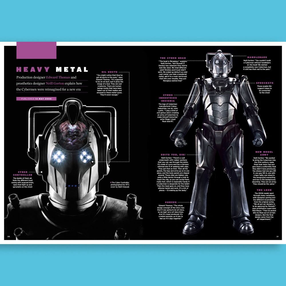Cyberman schematic spread from the Radio Times digital bookazine The Doctors. 