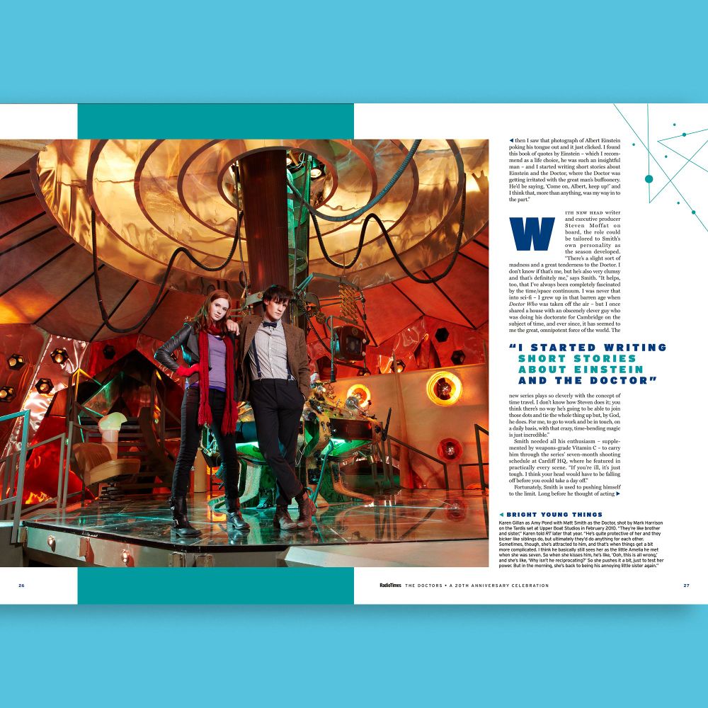 Matt Smith feature spread from the Radio Times digital bookazine The Doctors. 