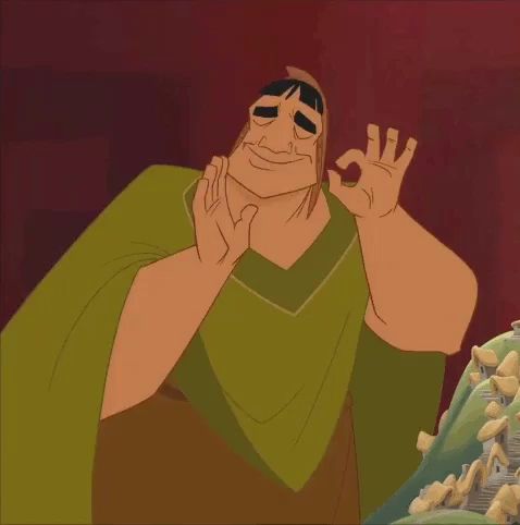 a cartoon character from the emperor 's new groove is giving the ok sign .