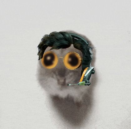Amir Beckett from Warframe 1999 depicted as a very sad little hamster with big wet eyes