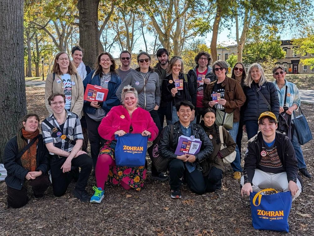 Canvassers for Zohran Mamdani and Alexa Avilés in Sunset Park