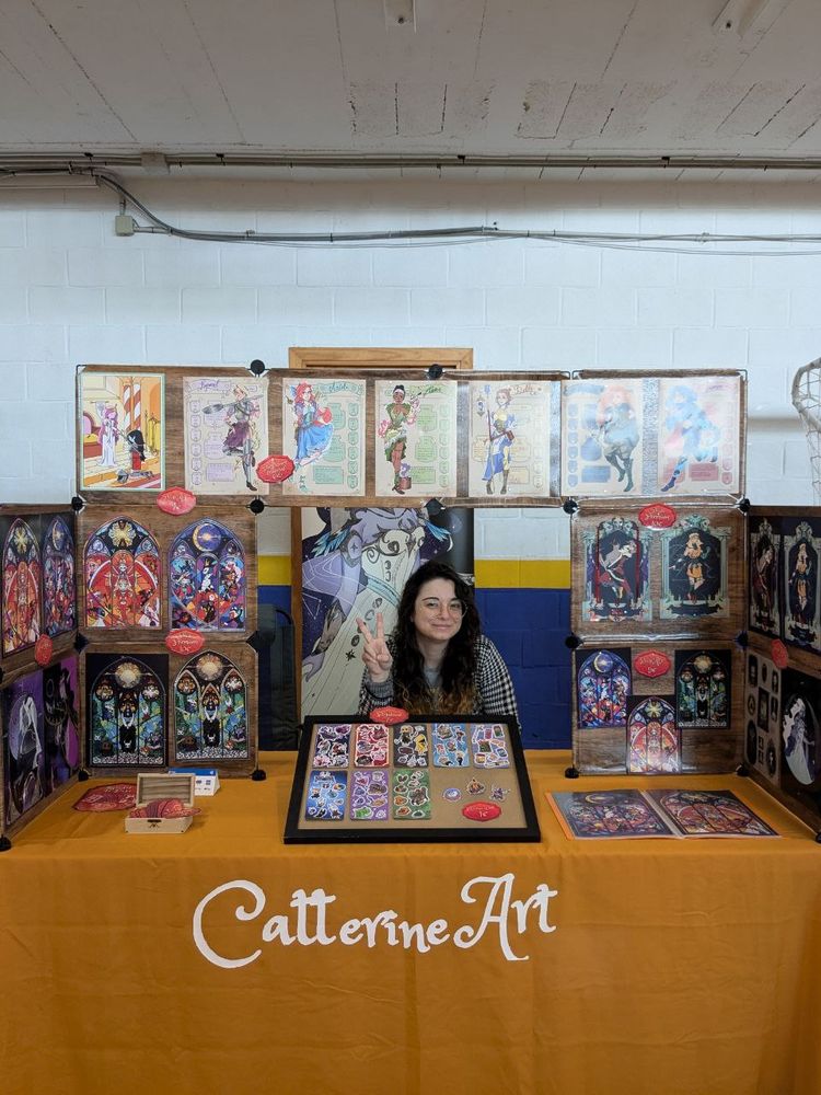 Me with my art stand in the event