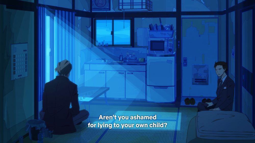 "Aren't you ashamed for lying to your own child?"