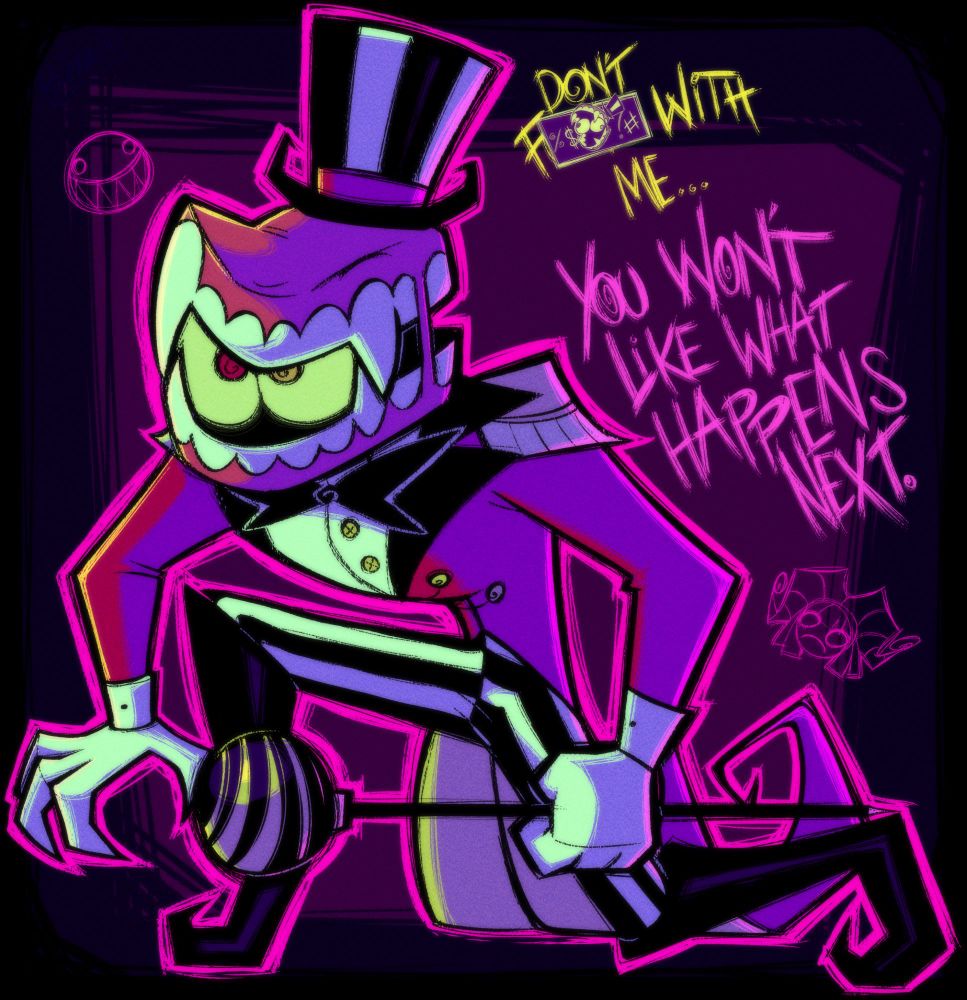 Fan art of Caine from online animated series 'The Amazing Digital Circus'. Caine's design is altered to look more spooky and edgy due to it being a Halloween themed alternate universe version of him.