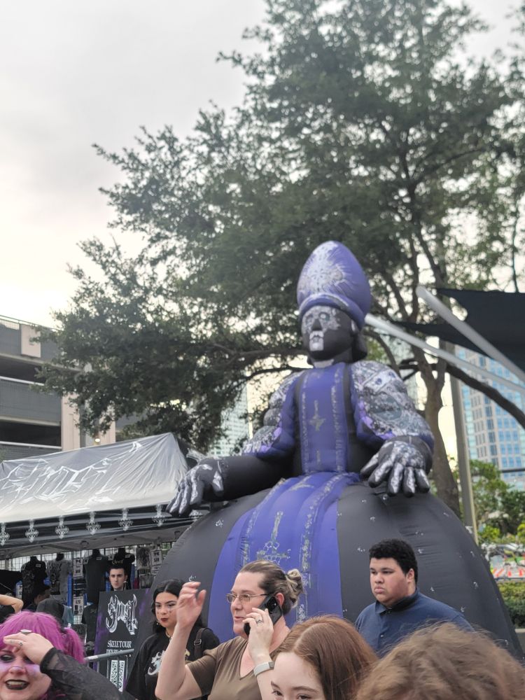 Inflatable Papa Emeritus 4 at concert venue