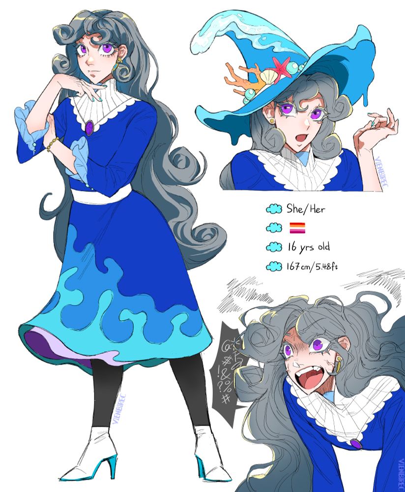A reference sheet I drew for my witch oc Teslyn!