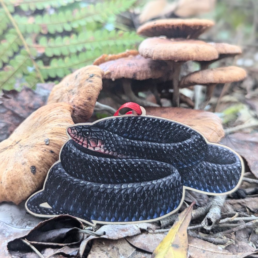 Eastern Indigo Snake wooden ornament 