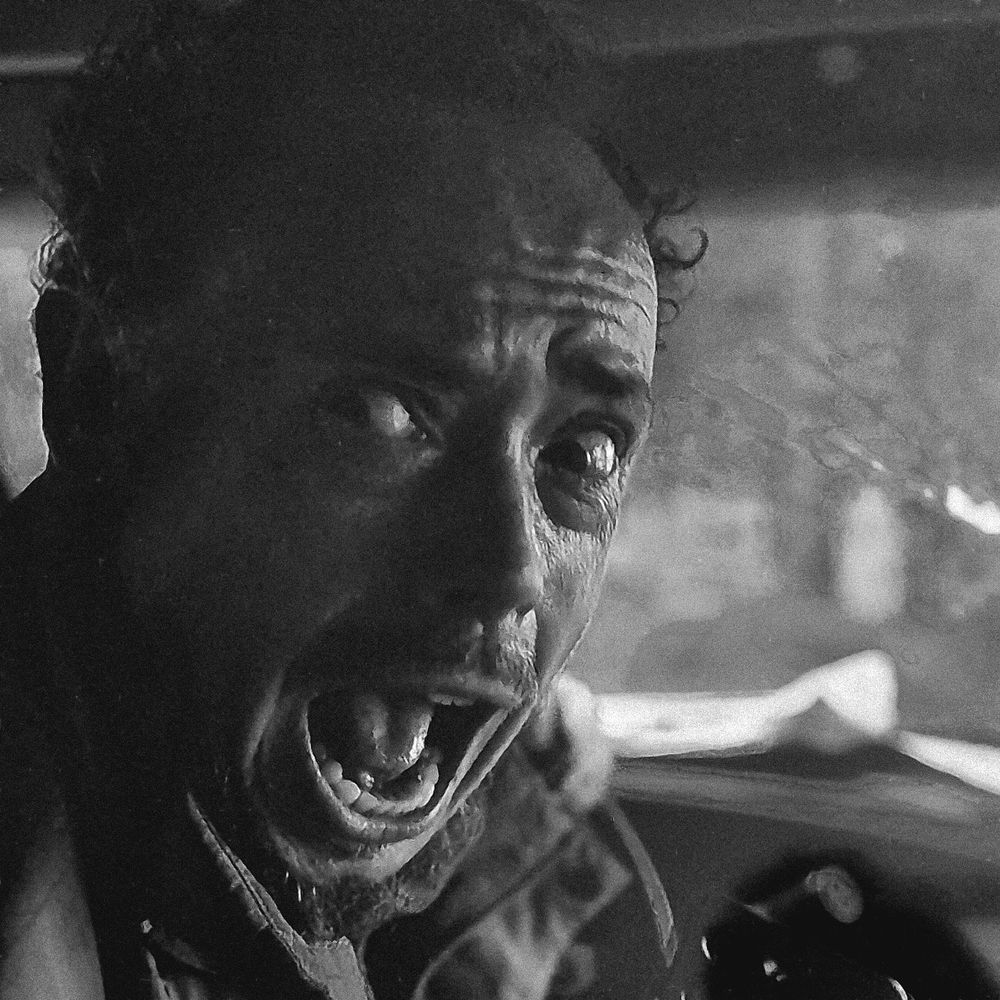 A still of James about to meet a sticky end in Tim Burton’s Wednesday. 