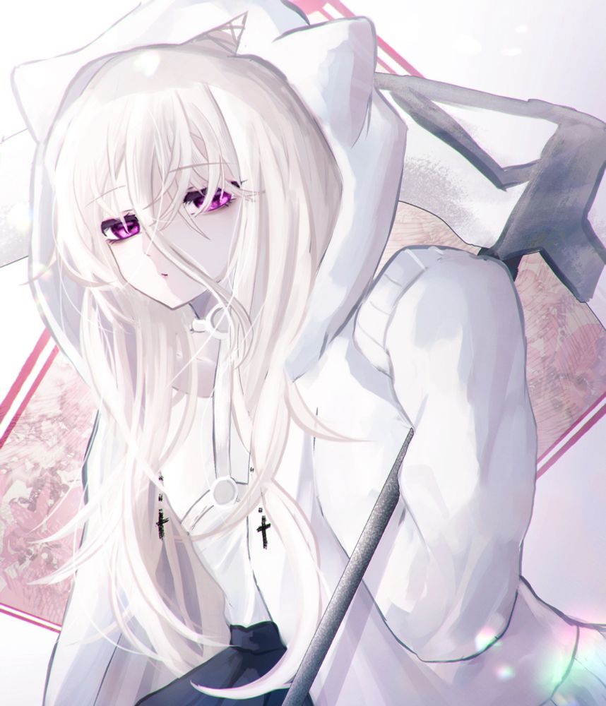 本日お誕生日でした！！

笑顔を狙った殺人を繰り返す、“死こそが最高の幸せ”だと考える少女です
ツルハシと大鎌を合わせたような特殊な得物で、笑顔を笑顔のまま、終わらせます

ちなみに好物はチョコレートで、あげるといつもより少し多めに会話をしてくれます