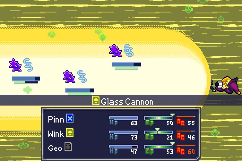 Wink uses Glass Cannon, a giant yellow laser attack.