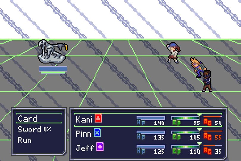 The party fights a goopy enemy!