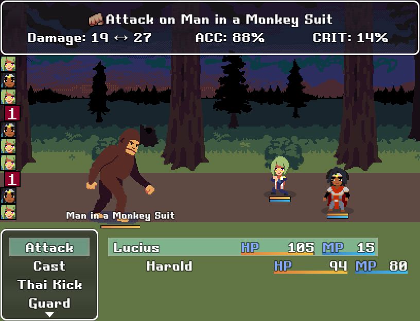 Lucius and Harold battle a Man In A Monkey Suit in "SPELL Quest"