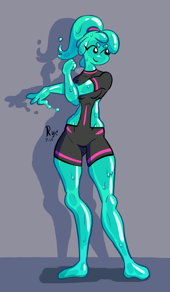ella slurp from fortnite, standing about and stretching before a workout