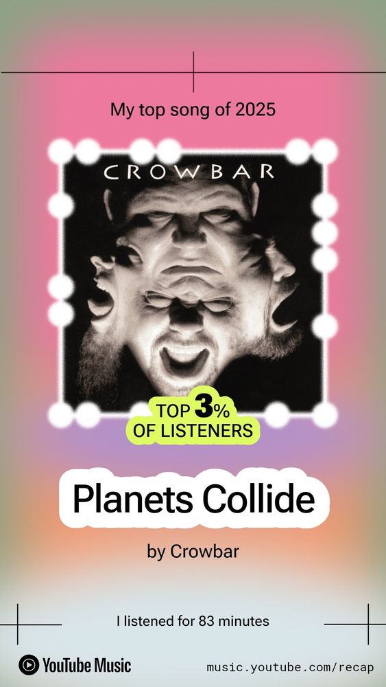 Top 3% of listeners: 
Crowbar- Planets Collide