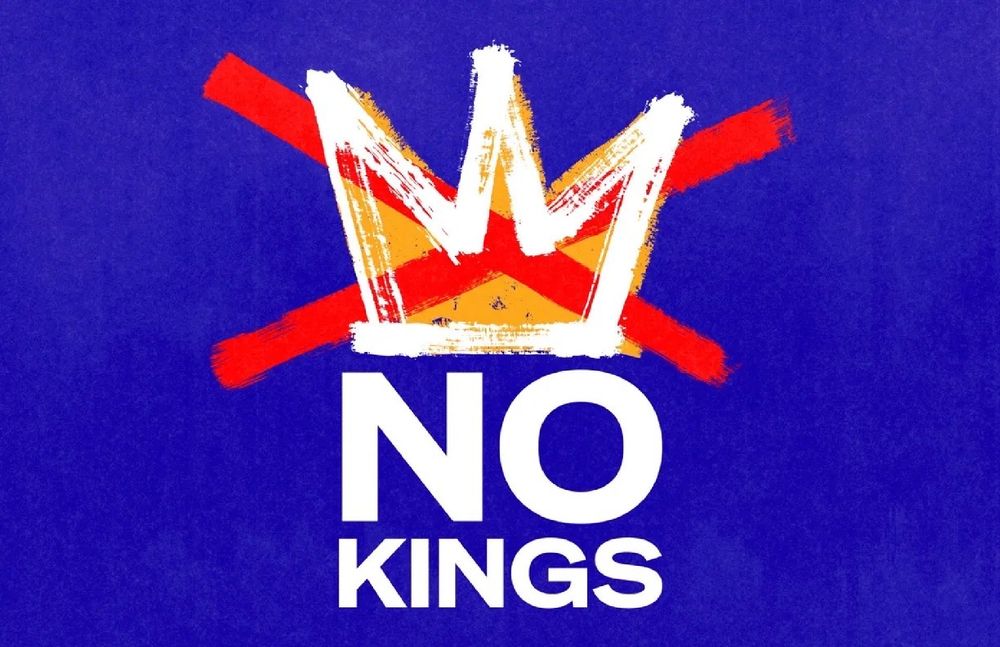 Logo for the “No KingsL protests against trump
