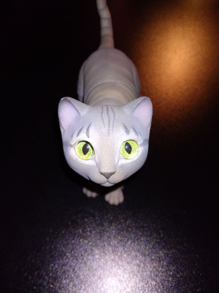 diluted gray tortie resin cat doll