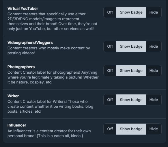 All 20 Content Creator Labels, 3 of 3