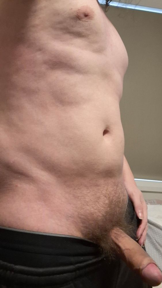 My exposed torso and hard cock in the same photo