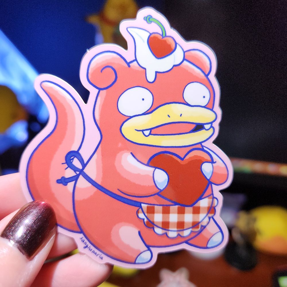 A sticker of Slowpoke inspired by the "Pikachu Diner" merchandise line from the Pokemon Center
