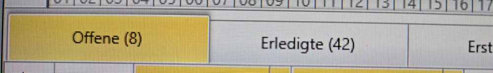 Screenshot aus e2A, der 8 offene und 42 erledigte Aufgaben zeigt.