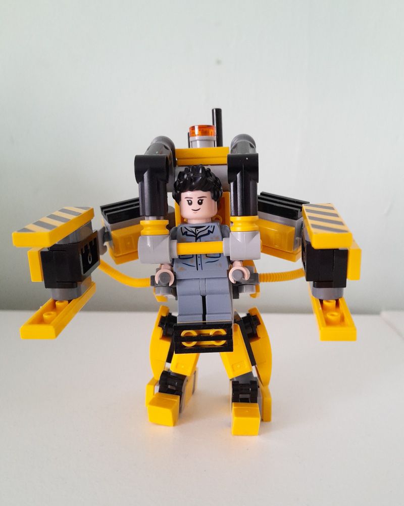 Little Lego Ripley in her little Lego Power Loader. 