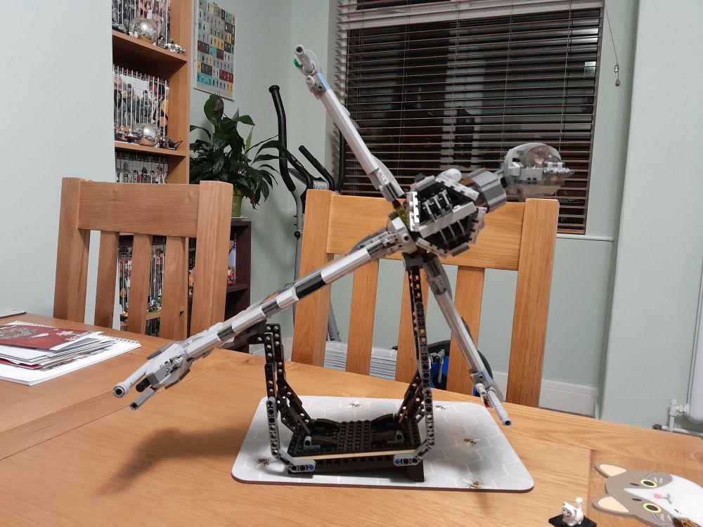 Modded version of zlego Star Wars set 75050 B-wing fighter.