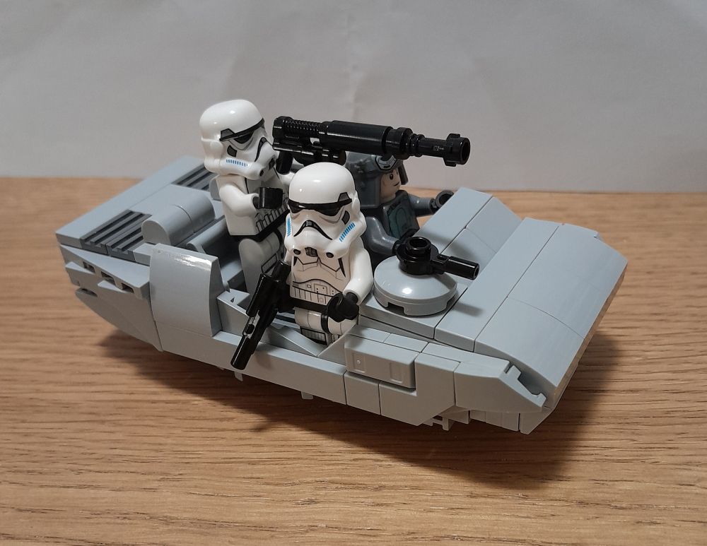 Custom Lego build of an Imperial Patrol Speeder from Star Wars Andor.
