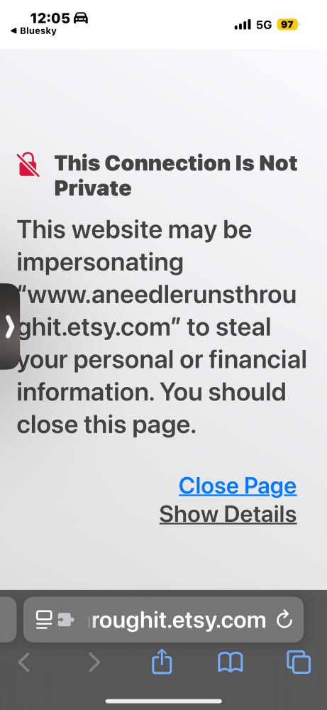 Error on a web page 