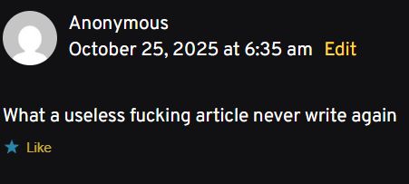 Guy commenting with the name "Anonymous."