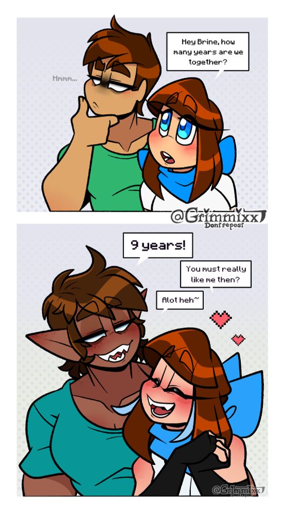 They grown so much and it still makes me happy that some people still remenber them and likes them since the comic was made ´7`
Good thing I’m revamping the comic cause LOOK AT THEM!

These two blocky idiots will go on!