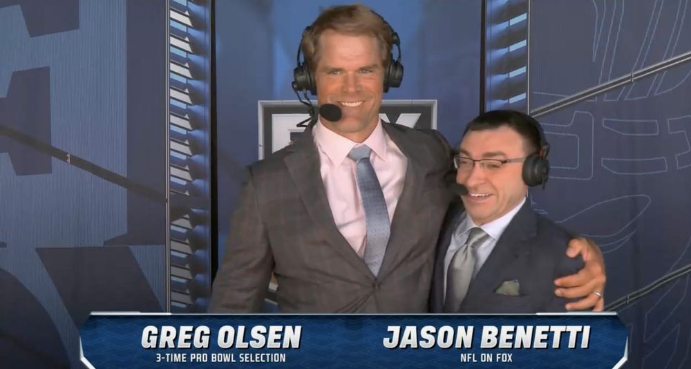 Jason Benetti jokes about inexperience with Greg Olsen